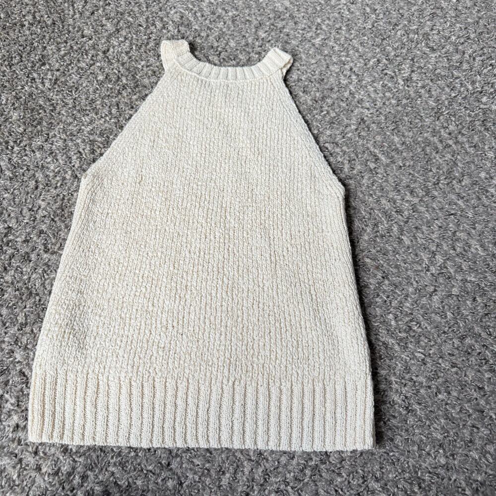 J.Crew Knit Sweater Tank Size XS Cream White High-Neck Textured NEW - Picture 3 of 5